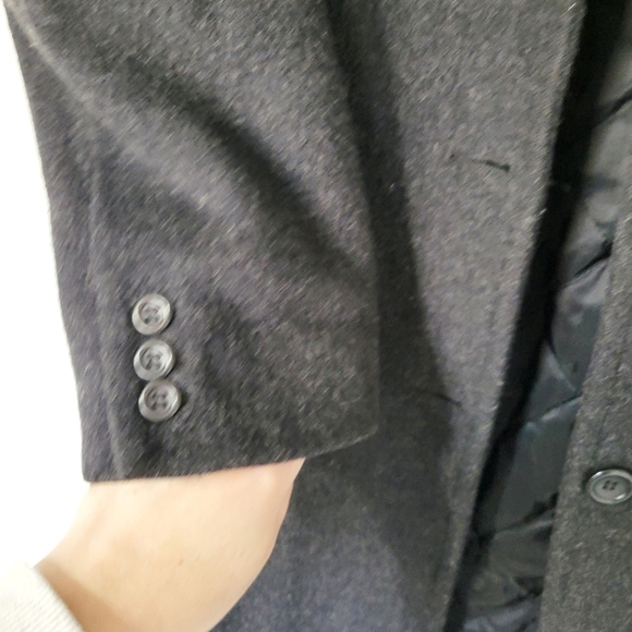 J. Crew Wool & Cashmere Blend Charcoal Gray Mid-Length Peacoat Size Small - Picture 5 of 7